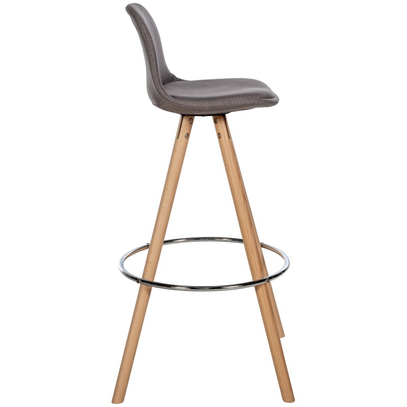 Taburete de bar Corbin, tapizado, redondo, natural