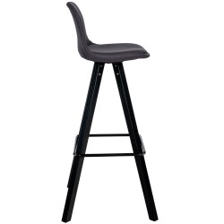 Taburete de bar cuadrado Corbin de tela, negro