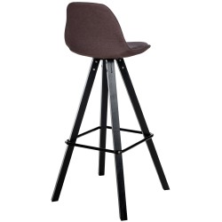 Taburete de bar cuadrado Corbin de tela, negro