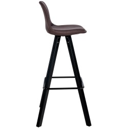 Taburete de bar cuadrado Corbin de tela, negro