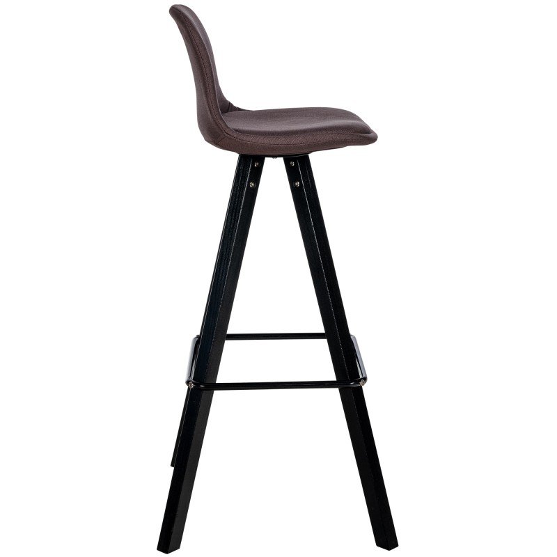 Taburete de bar cuadrado Corbin de tela, negro