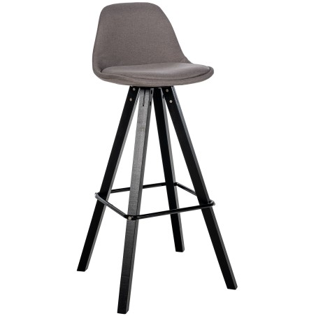 Taburete de bar cuadrado Corbin de tela, negro