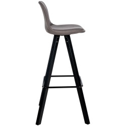 Taburete de bar cuadrado Corbin de tela, negro