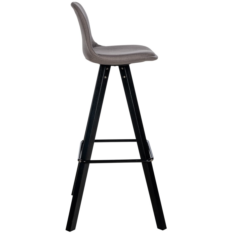 Taburete de bar cuadrado Corbin de tela, negro