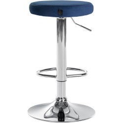 Juego de 2 taburetes de bar cromados de terciopelo Ponte