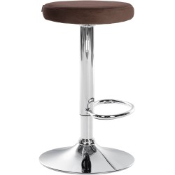 Juego de 2 taburetes de bar cromados de terciopelo Ponte