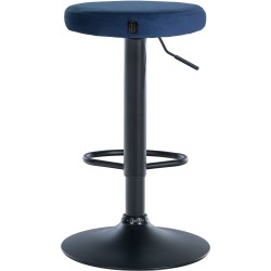 Juego de 2 taburetes de bar Ponte de terciopelo negro