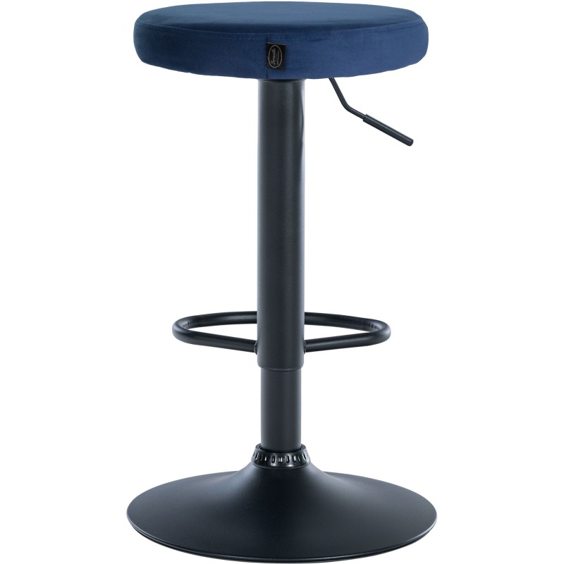 Juego de 2 taburetes de bar Ponte de terciopelo negro