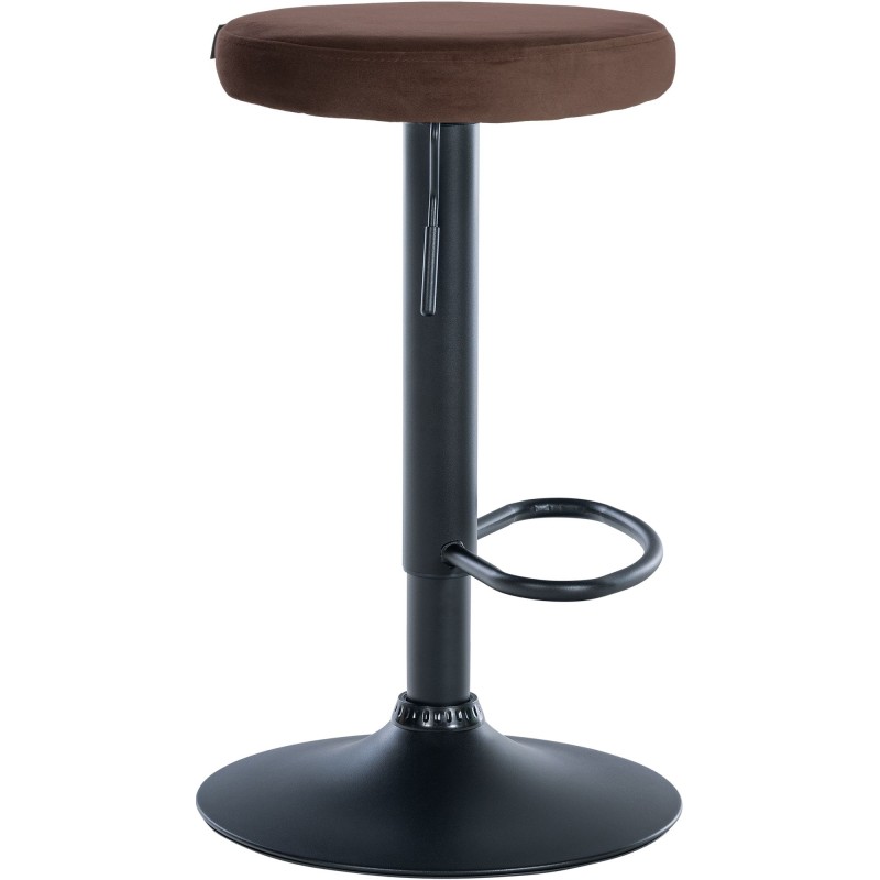 Juego de 2 taburetes de bar Ponte de terciopelo negro