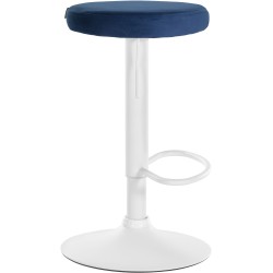 Juego de 2 taburetes de bar Ponte de terciopelo blanco