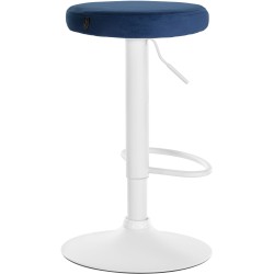 Juego de 2 taburetes de bar Ponte de terciopelo blanco