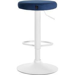 Juego de 2 taburetes de bar Ponte de terciopelo blanco