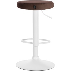 Juego de 2 taburetes de bar Ponte de terciopelo blanco