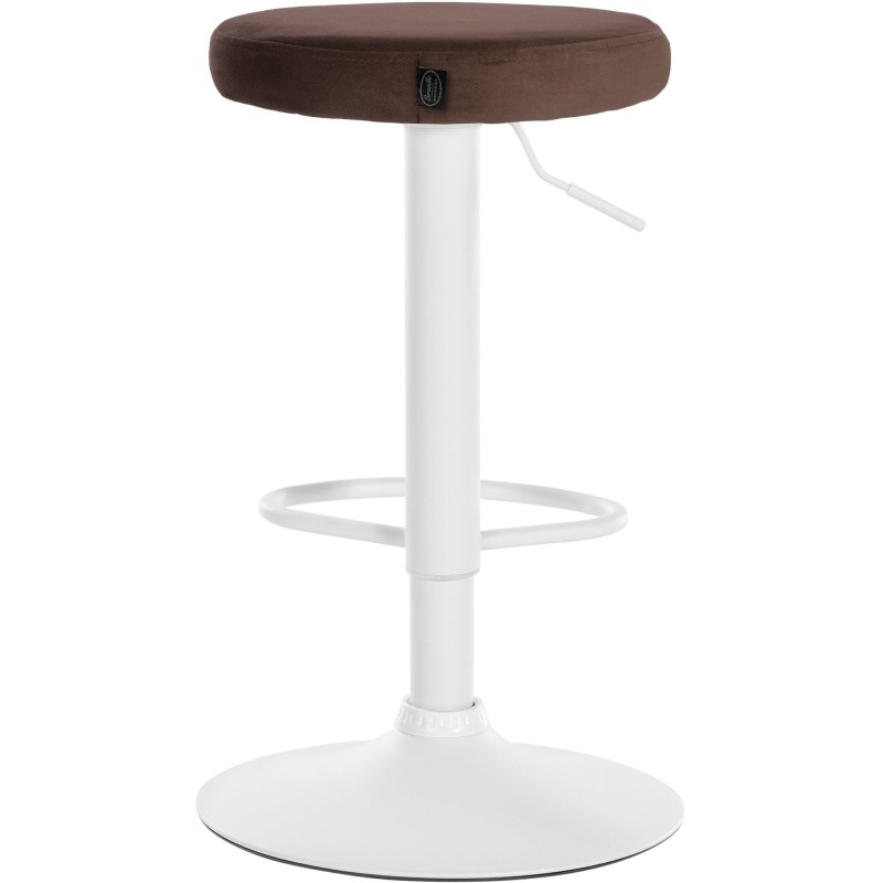 Juego de 2 taburetes de bar Ponte de terciopelo blanco