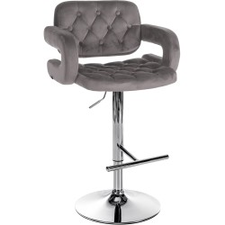 Taburete de bar Dublín, terciopelo, cromado