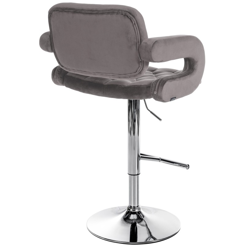 Taburete de bar Dublín, terciopelo, cromado