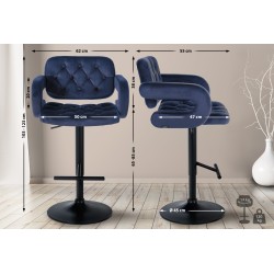 Taburete de bar Dublín en terciopelo negro