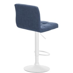 Juego de 2 taburetes de bar Calma, tapizados en tela blanca