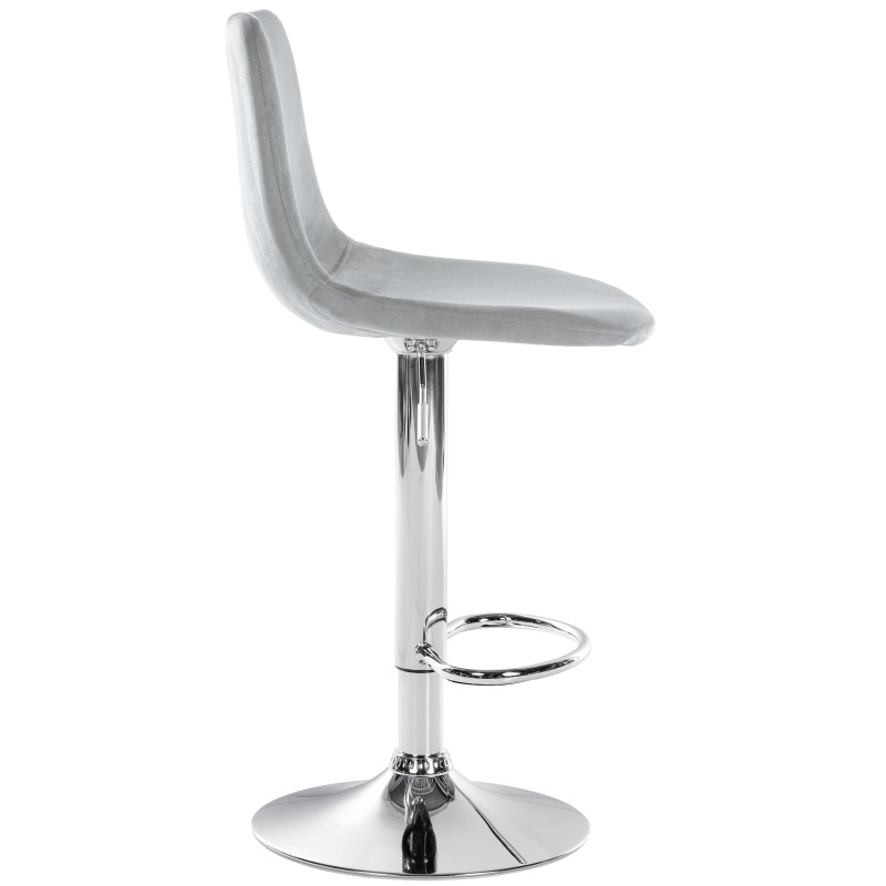Juego de 2 taburetes de bar Divo en terciopelo cromado