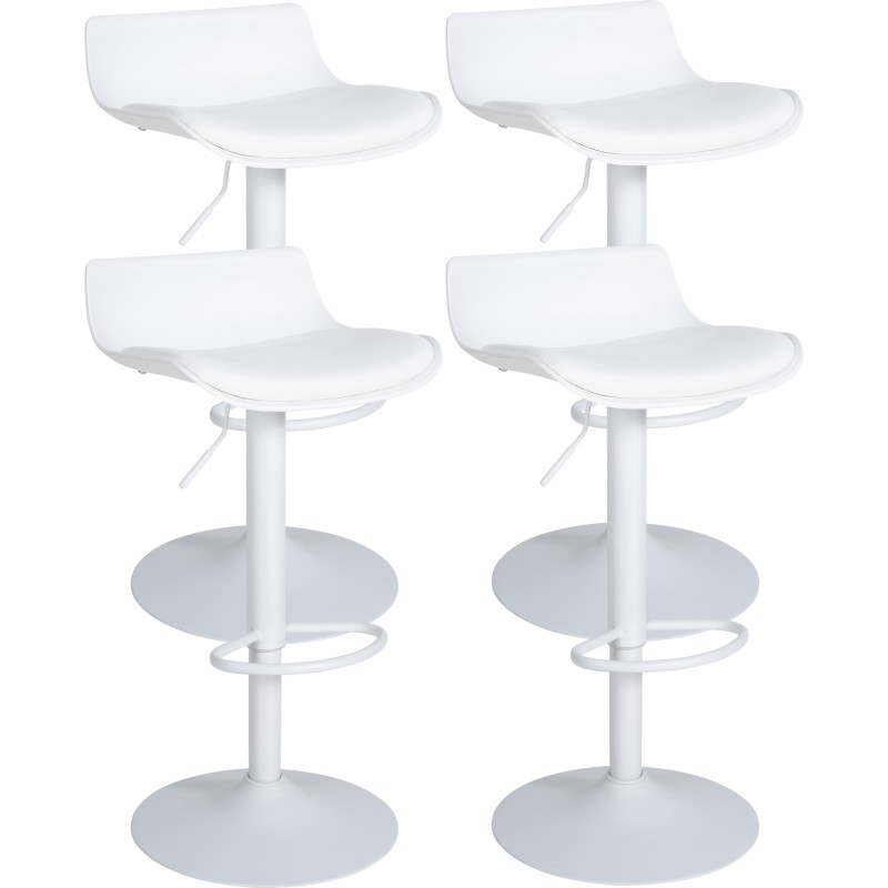 Juego de 4 taburetes de bar Aveiro en piel sintética