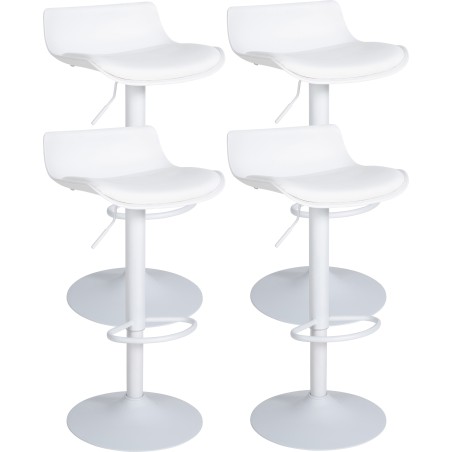 Juego de 4 taburetes de bar Aveiro en piel sintética