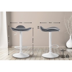 Taburete de bar Shanghai, imitación de cuero, blanco