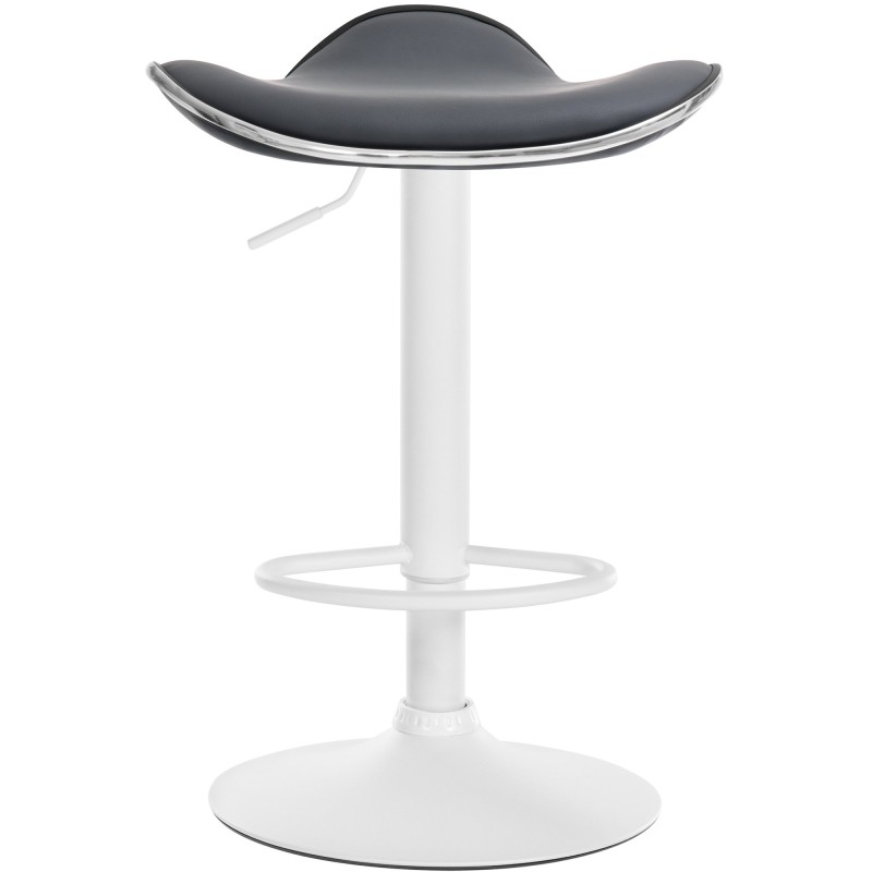 Taburete de bar Shanghai, imitación de cuero, blanco