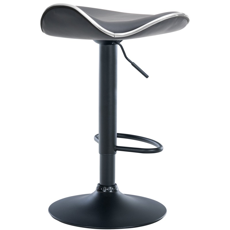 Taburete de bar Shanghai, imitación de cuero, negro