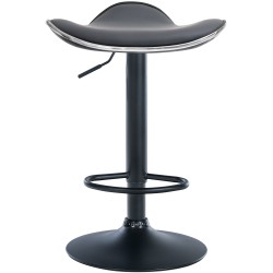 Taburete de bar Shanghai, imitación de cuero, negro