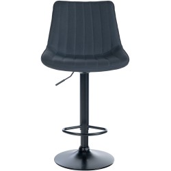 Juego de 2 taburetes de bar Toni, tapizados en tela negra.