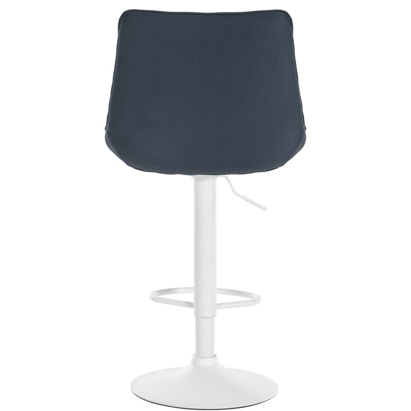 Juego de 2 taburetes de bar Toni, tapizados en tela blanca