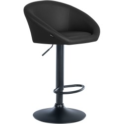 Taburete de bar Davie, cuero sintético negro