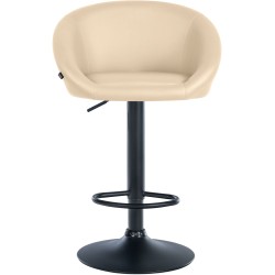 Taburete de bar Davie, cuero sintético negro