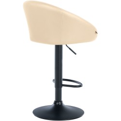 Taburete de bar Davie, cuero sintético negro