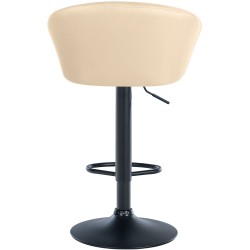 Taburete de bar Davie, cuero sintético negro