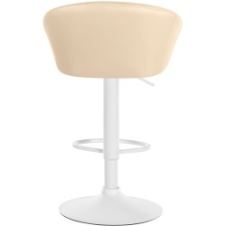 Taburete de bar Davie, imitación de cuero, blanco