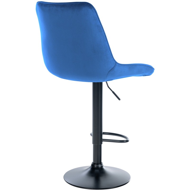 Juego de 2 taburetes de bar Toni en terciopelo negro