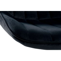 Juego de 2 taburetes de bar Toni en terciopelo negro