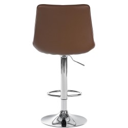 Juego de 2 taburetes de bar Toni, imitación de cuero, acabado cromado