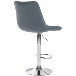 Juego de 2 taburetes de bar Toni, imitación de cuero, acabado cromado