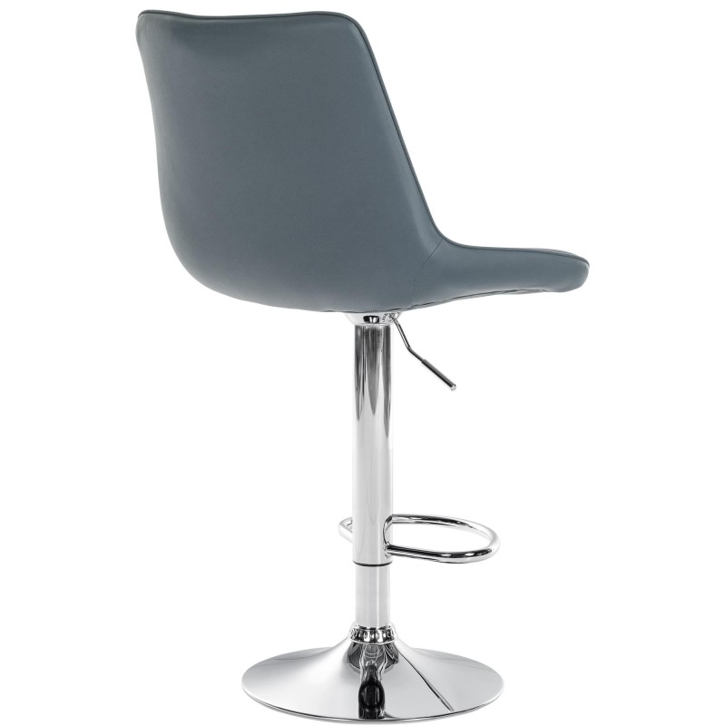 Juego de 2 taburetes de bar Toni, imitación de cuero, acabado cromado