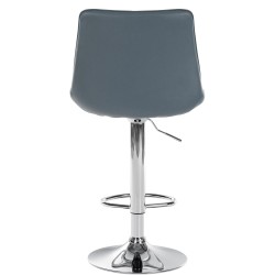 Juego de 2 taburetes de bar Toni, imitación de cuero, acabado cromado