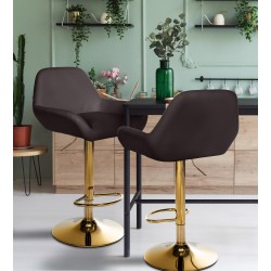 Taburete de bar Braga Gold de piel sintética