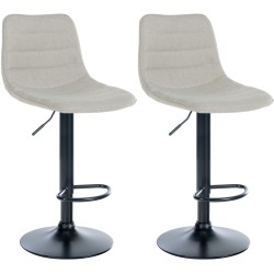 Juego de 2 taburetes de bar tapizados en tela Lex B