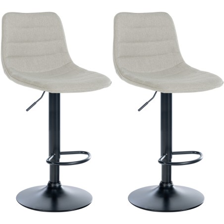 Juego de 2 taburetes de bar tapizados en tela Lex B