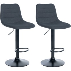 Juego de 2 taburetes de bar tapizados en tela Lex B