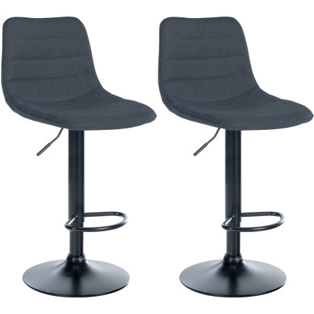 Juego de 2 taburetes de bar tapizados en tela Lex B