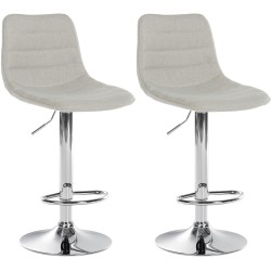 Juego de 2 taburetes de bar tapizados en tela Lex C