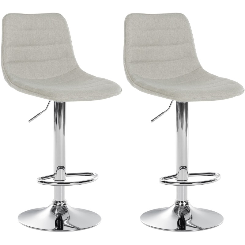 Juego de 2 taburetes de bar tapizados en tela Lex C