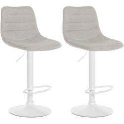 Juego de 2 taburetes de bar tapizados en tela Lex